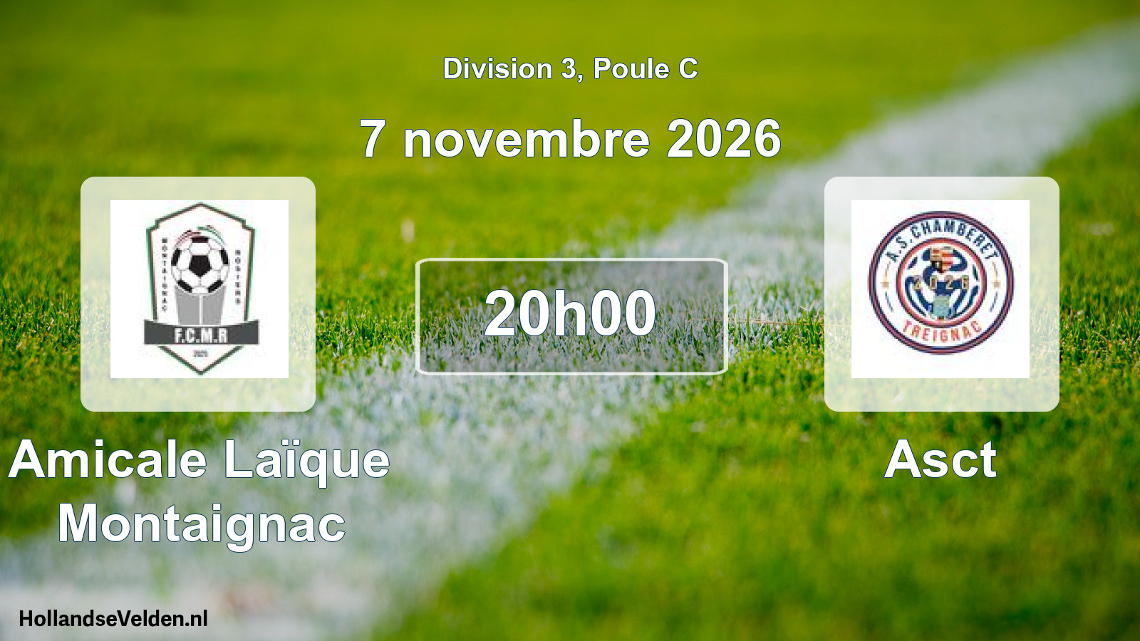 Match programmé: Amicale Laïque Montaignac - Asct (7 novembre 2026)