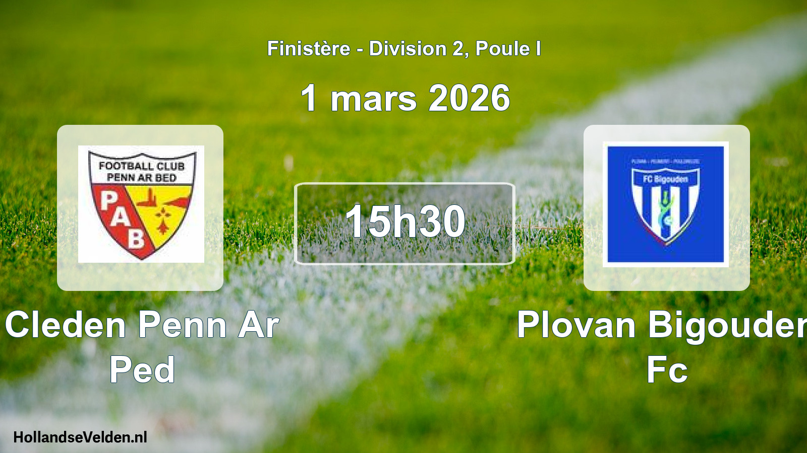Scheduled Match: Cleden Penn Ar Ped - Plovan Bigouden Fc (1 March 2026)