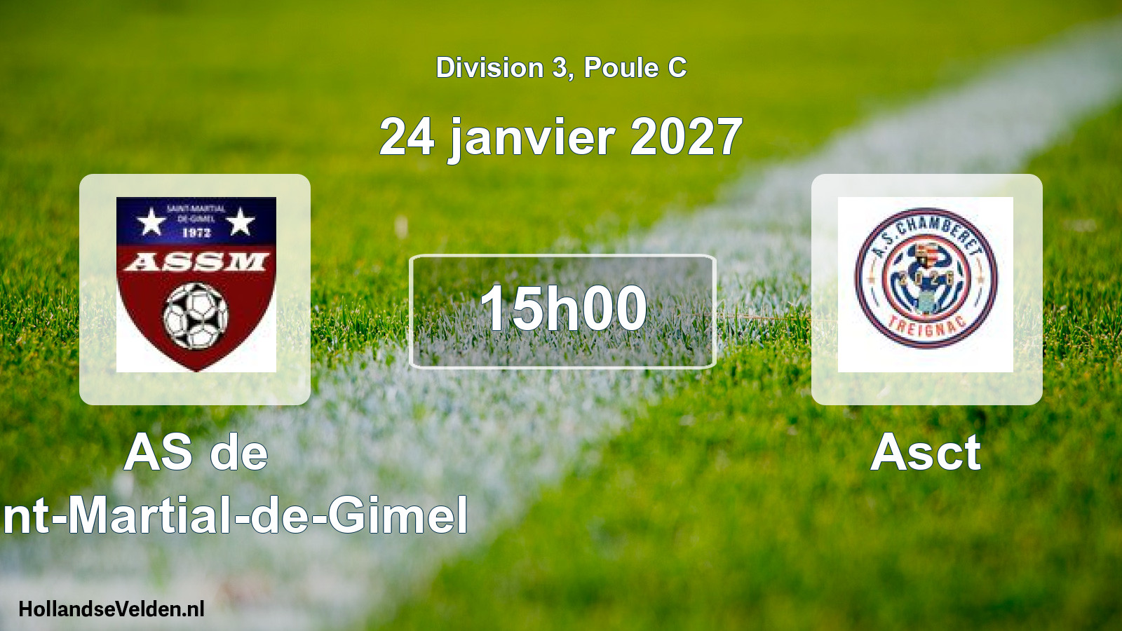 Match programmé: AS de Saint-Martial-de-Gimel - Asct (24 janvier 2027)