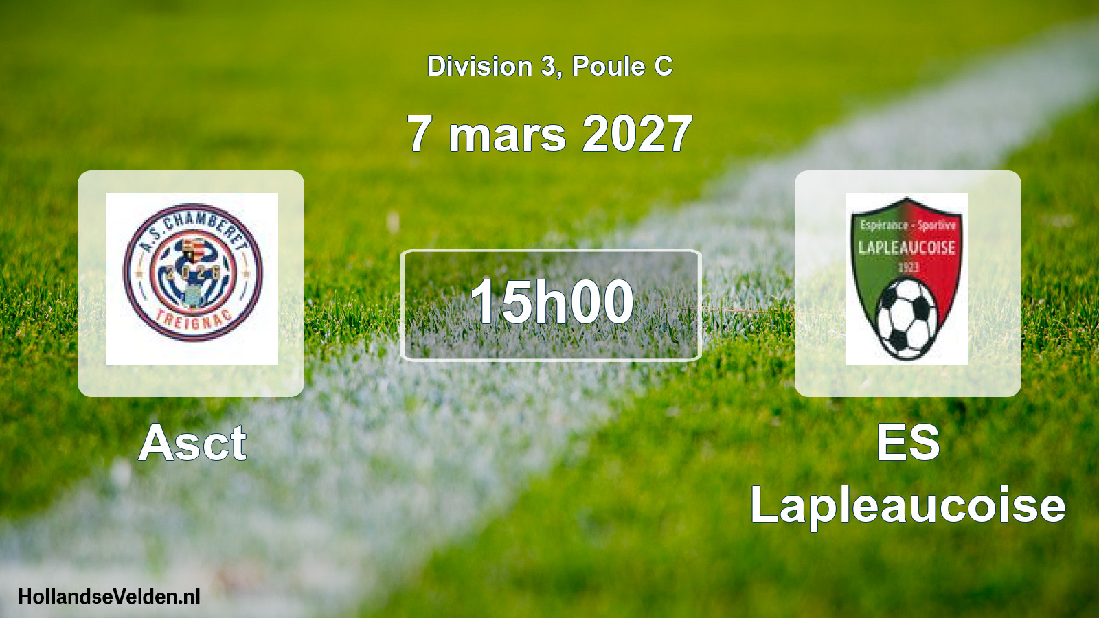 Match programmé: Asct - ES Lapleaucoise (7 mars 2027)