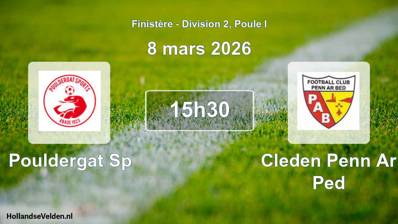 Geplande wedstrijd: Pouldergat Sp - Cleden Penn Ar Ped (8 maart 2026)