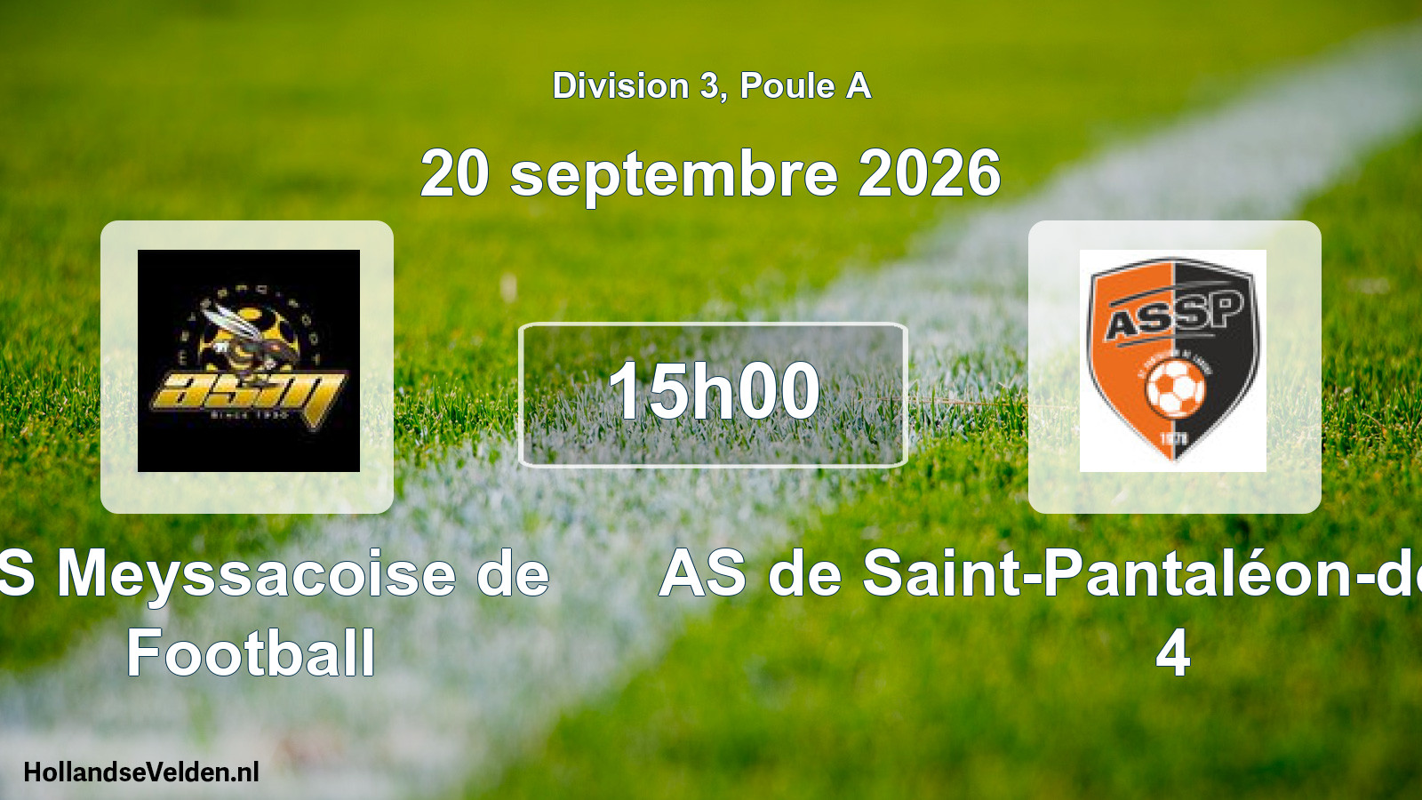 Match programmé: AS Meyssacoise de Football - AS de Saint-Pantaléon-de-Larche 4 (20 septembre 2026)