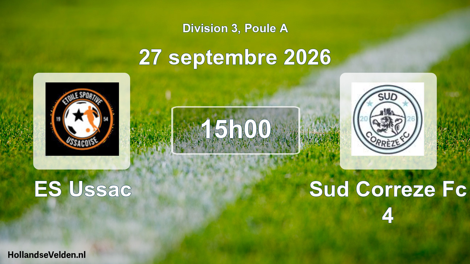 Scheduled Match: ES Ussac - Sud Correze Fc 4 (27 September 2026)