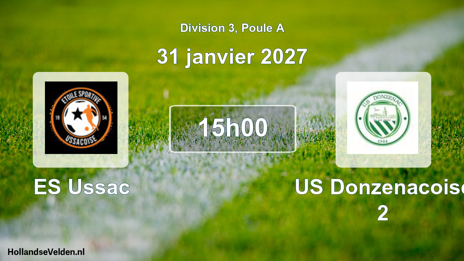 Geplande wedstrijd: ES Ussac - US Donzenacoise 2 (31 januari 2027)