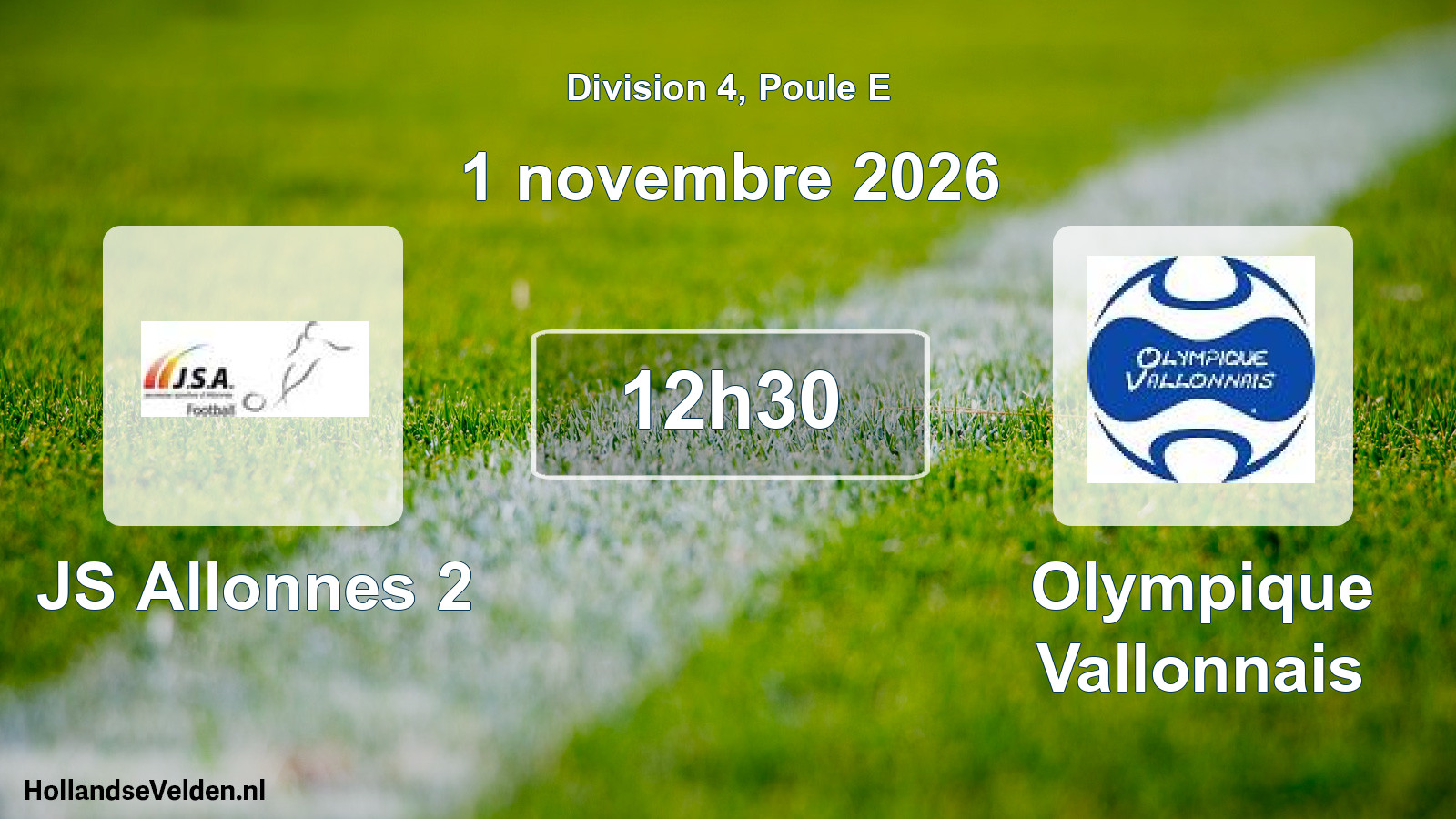 Scheduled Match: JS Allonnes 2 - Olympique Vallonnais (1 November 2026)