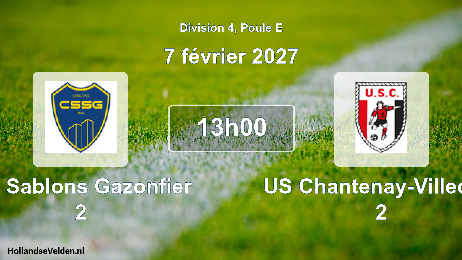 Match programmé: CS Sablons Gazonfier 2 - US Chantenay-Villedieu 2 (7 février 2027)