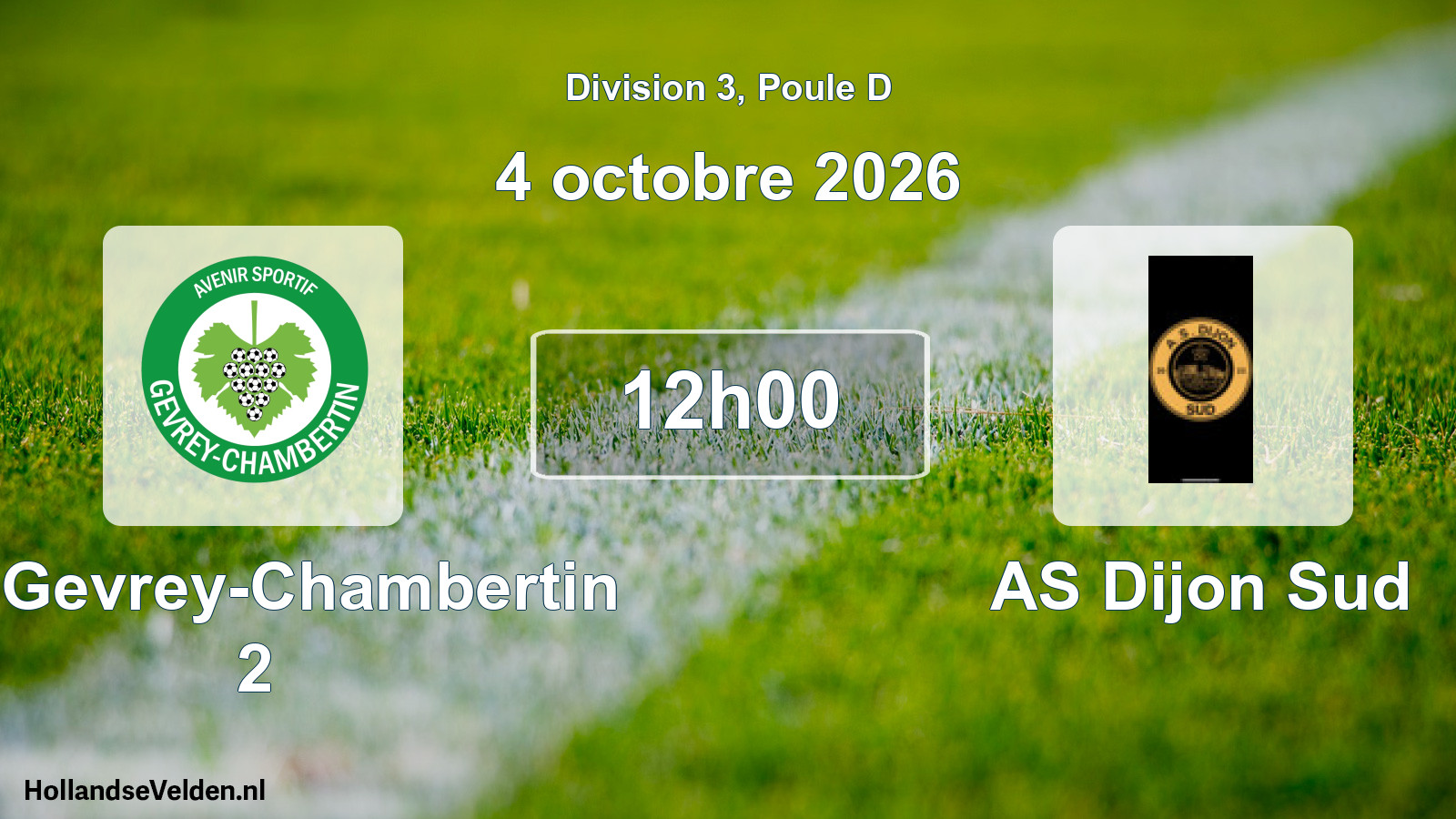 Scheduled Match: AS Gevrey-Chambertin 2 - AS Dijon Sud (4 October 2026)