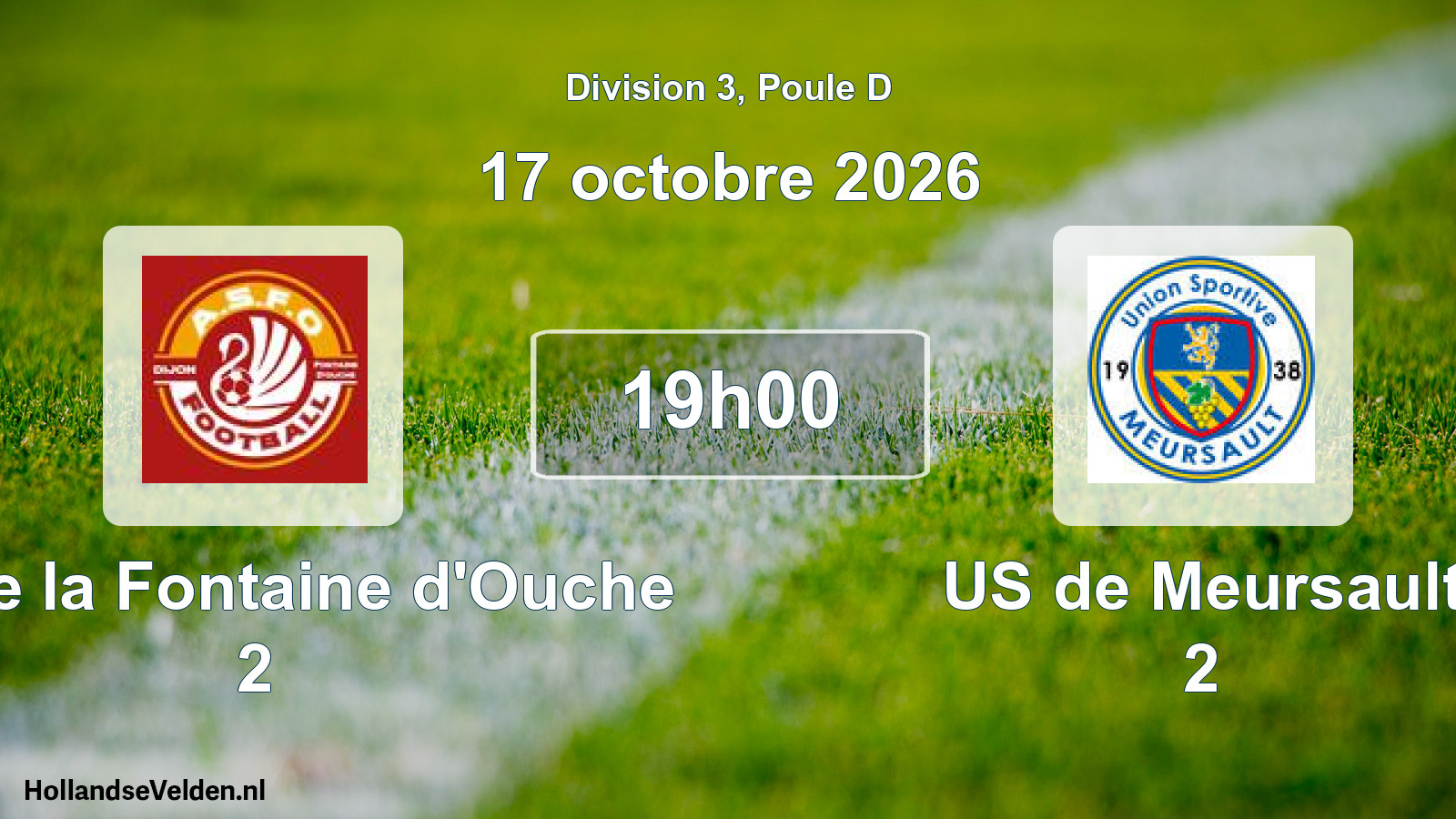 Match programmé: AS de la Fontaine d'Ouche 2 - US de Meursault 2 (17 octobre 2026)