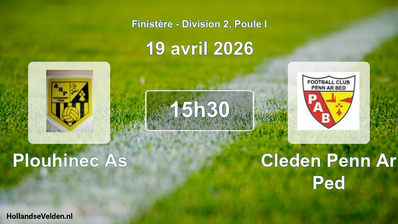 Geplande wedstrijd: Plouhinec As - Cleden Penn Ar Ped (19 april 2026)