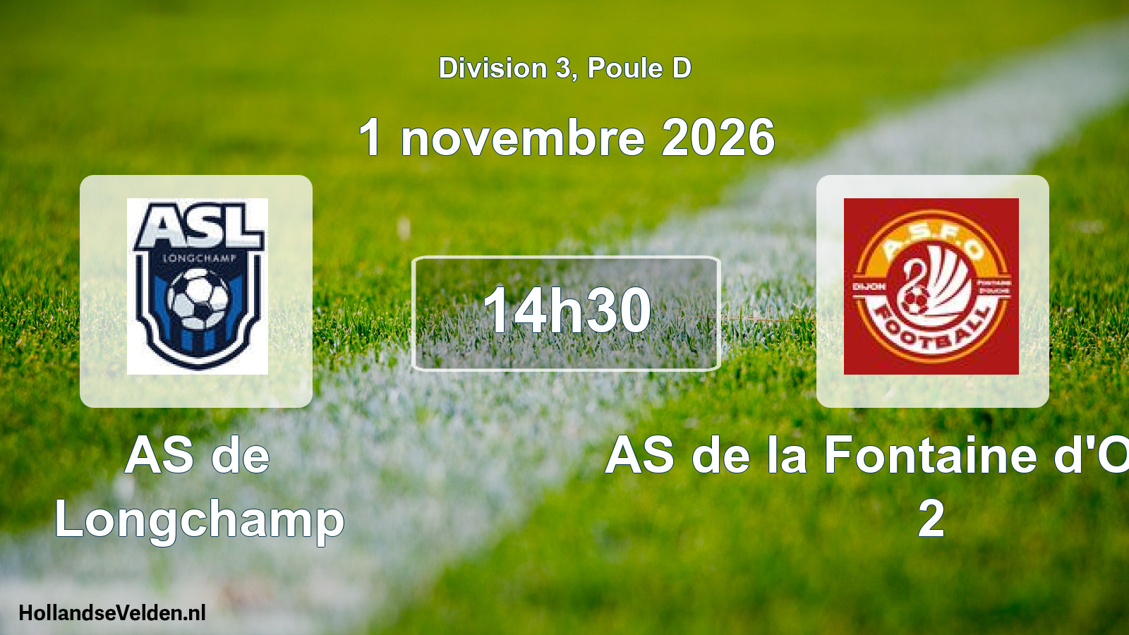 Scheduled Match: AS de Longchamp - AS de la Fontaine d'Ouche 2 (1 November 2026)