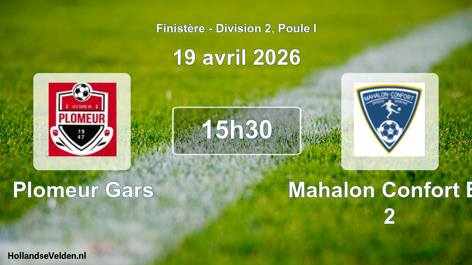 Scheduled Match: Plomeur Gars - Mahalon Confort Es 2 (19 April 2026)