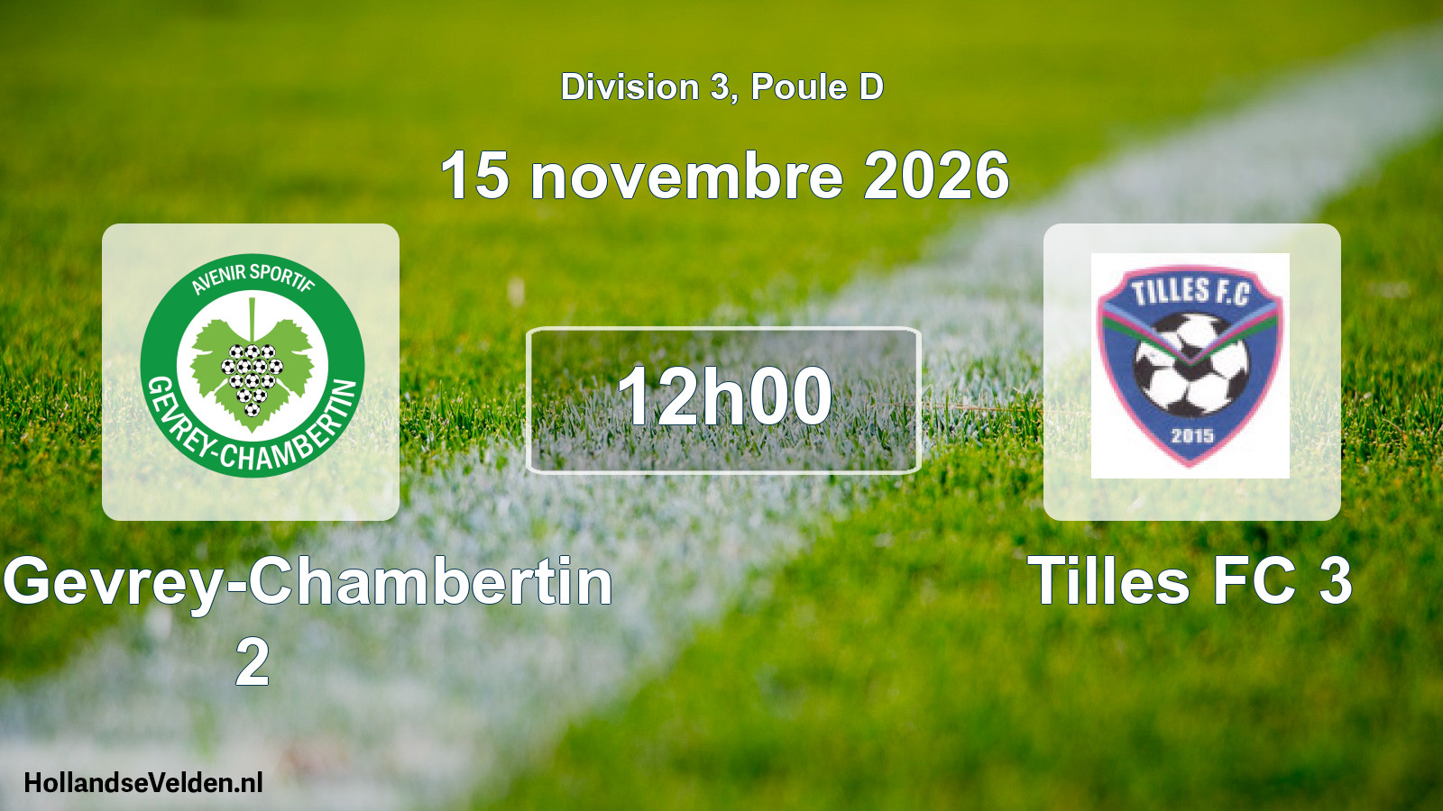 Match programmé: AS Gevrey-Chambertin 2 - Tilles FC 3 (15 novembre 2026)