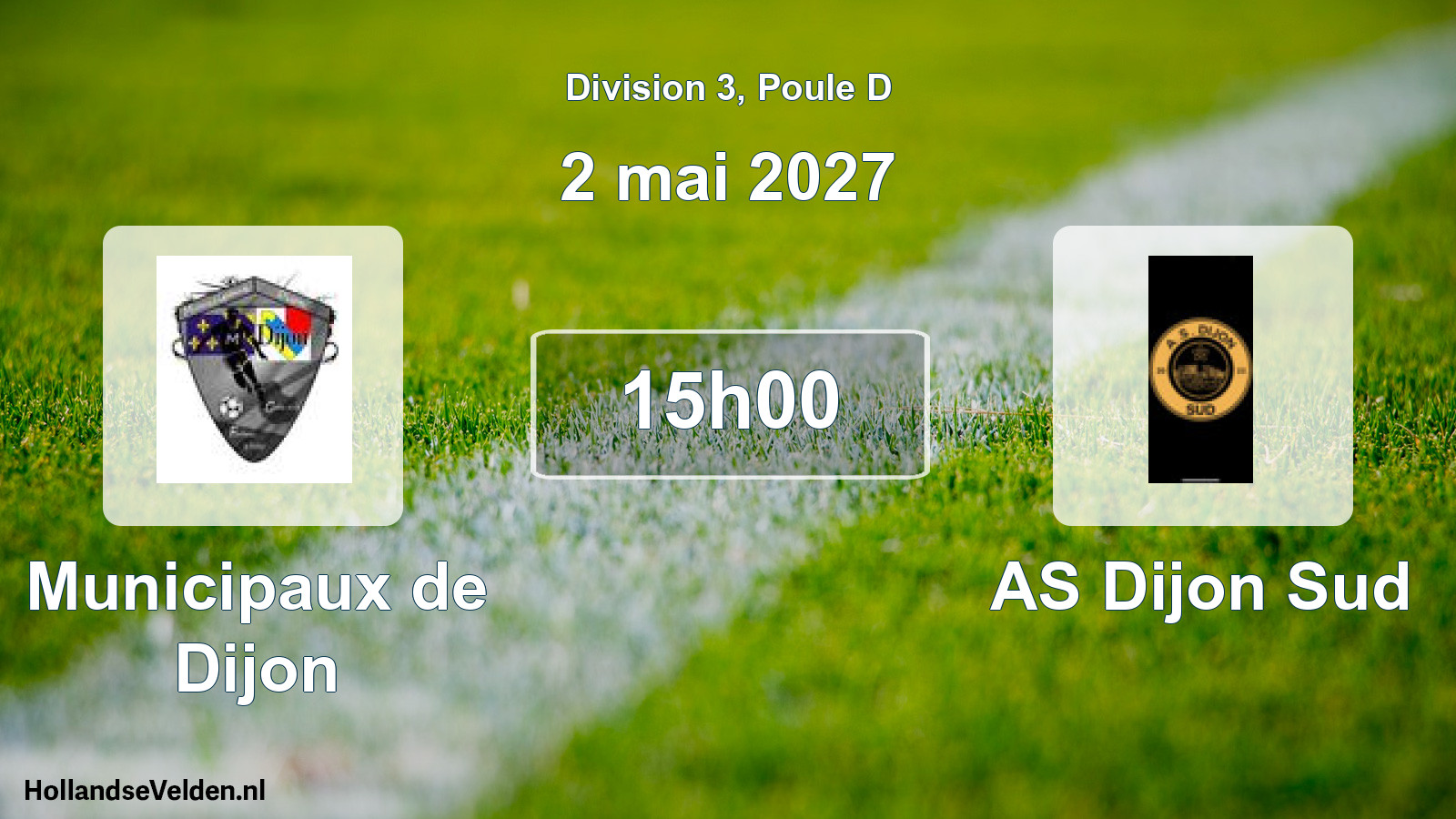 Match programmé: Municipaux de Dijon - AS Dijon Sud (2 mai 2027)