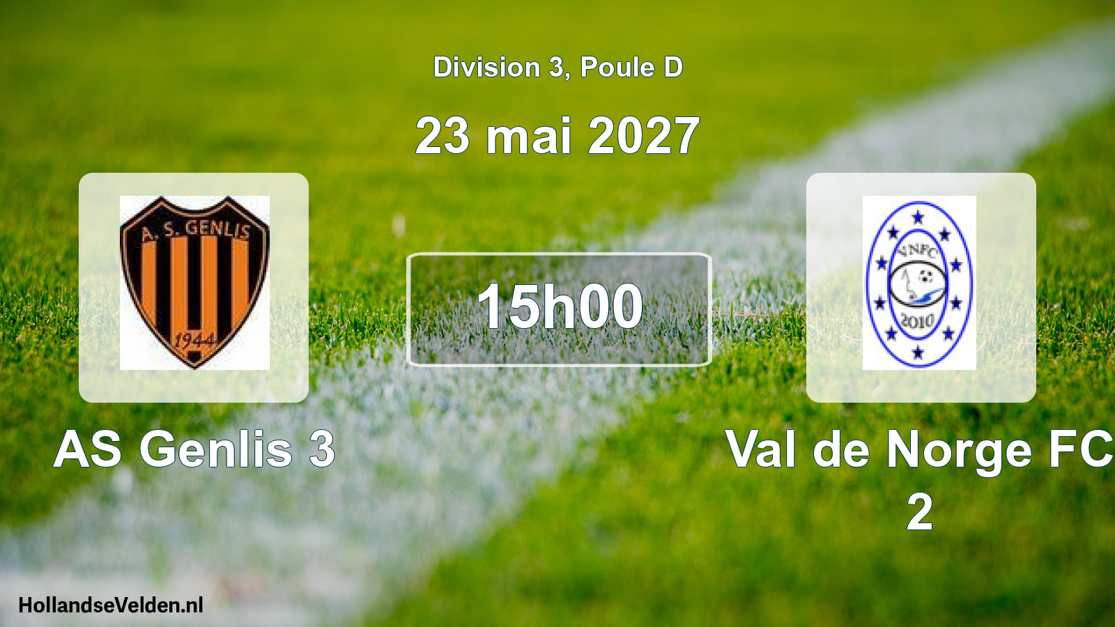 Match programmé: AS Genlis 3 - Val de Norge FC 2 (23 mai 2027)