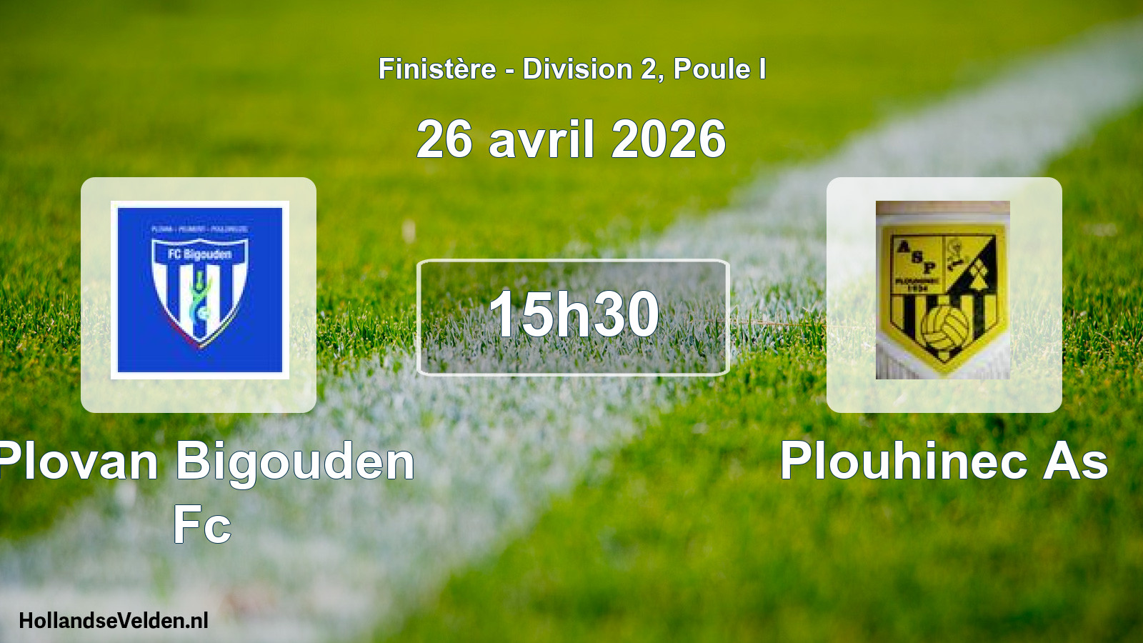 Geplande wedstrijd: Plovan Bigouden Fc - Plouhinec As (26 avril 2026)