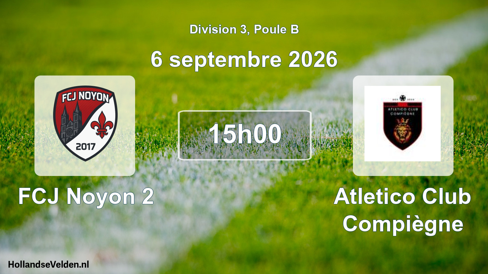 Match programmé: FCJ Noyon 2 - Atletico Club Compiègne (6 septembre 2026)