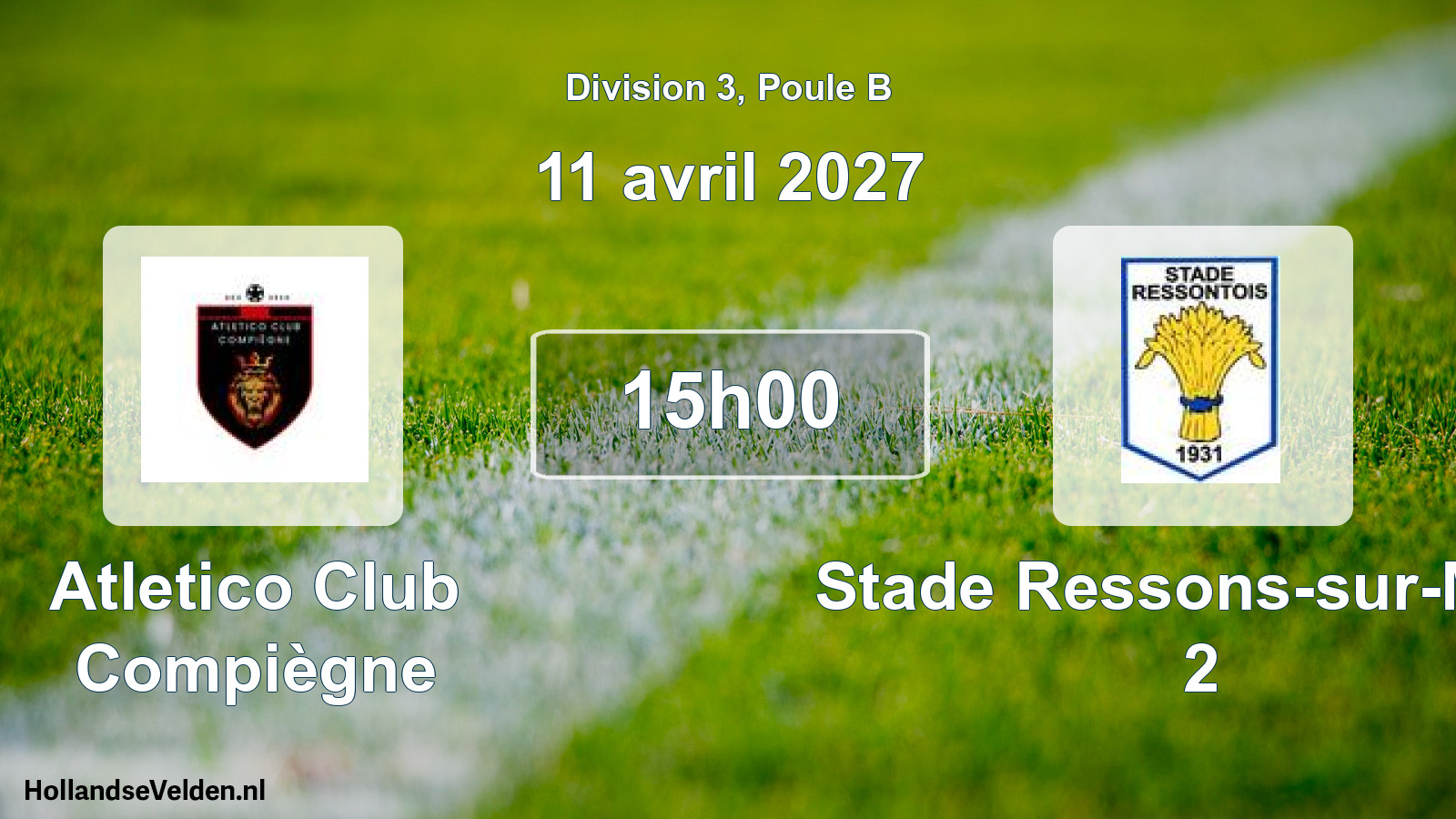 Scheduled Match: Atletico Club Compiègne - Stade Ressons-sur-Matz 2 (11 April 2027)