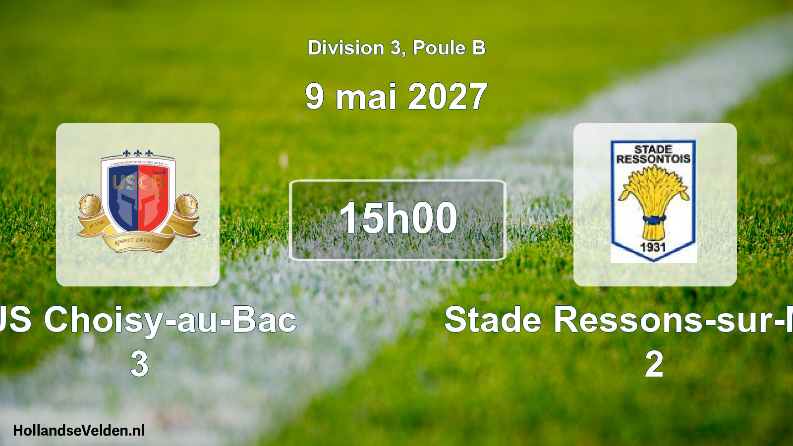 Scheduled Match: US Choisy-au-Bac 3 - Stade Ressons-sur-Matz 2 (9 May 2027)