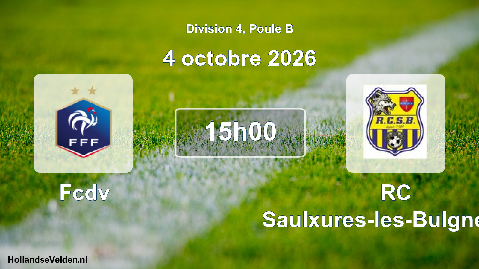 Scheduled Match: Fcdv - RC Saulxures-les-Bulgneville (4 October 2026)