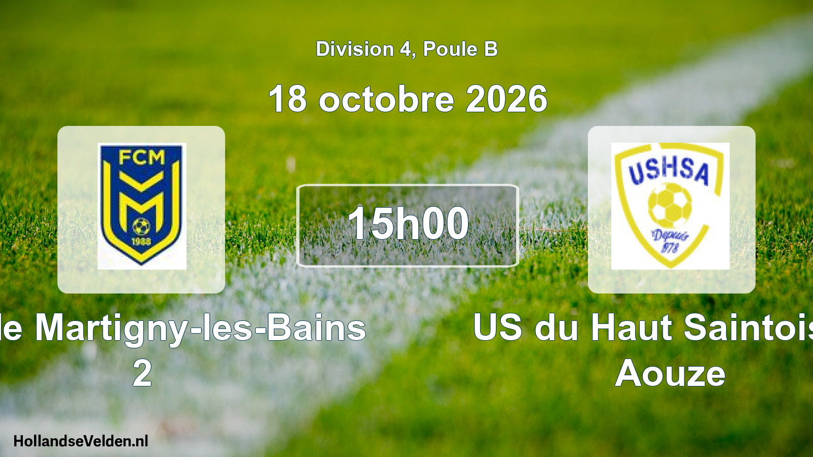 Match programmé: FC de Martigny-les-Bains 2 - US du Haut Saintois et Aouze (18 octobre 2026)