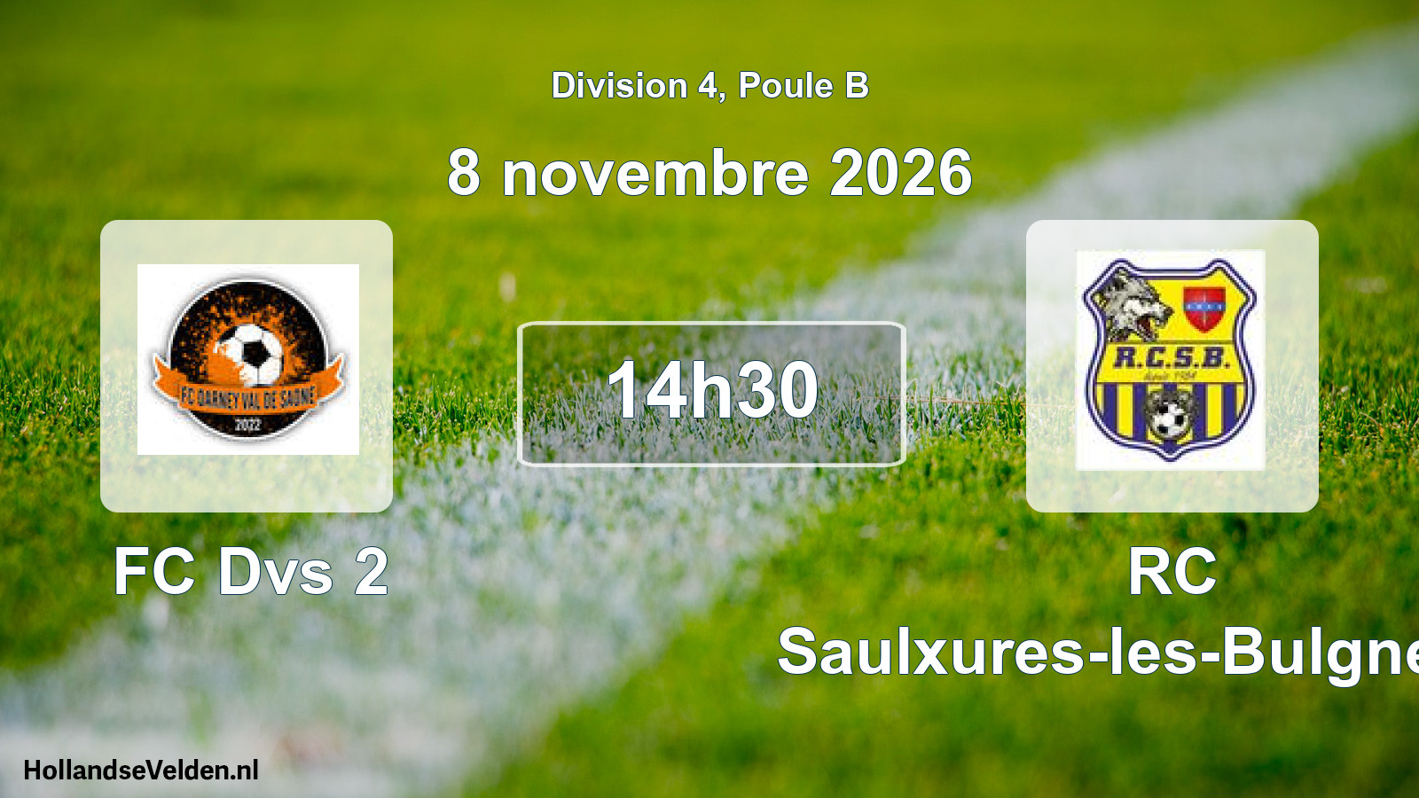 Match programmé: FC Dvs 2 - RC Saulxures-les-Bulgneville (8 novembre 2026)