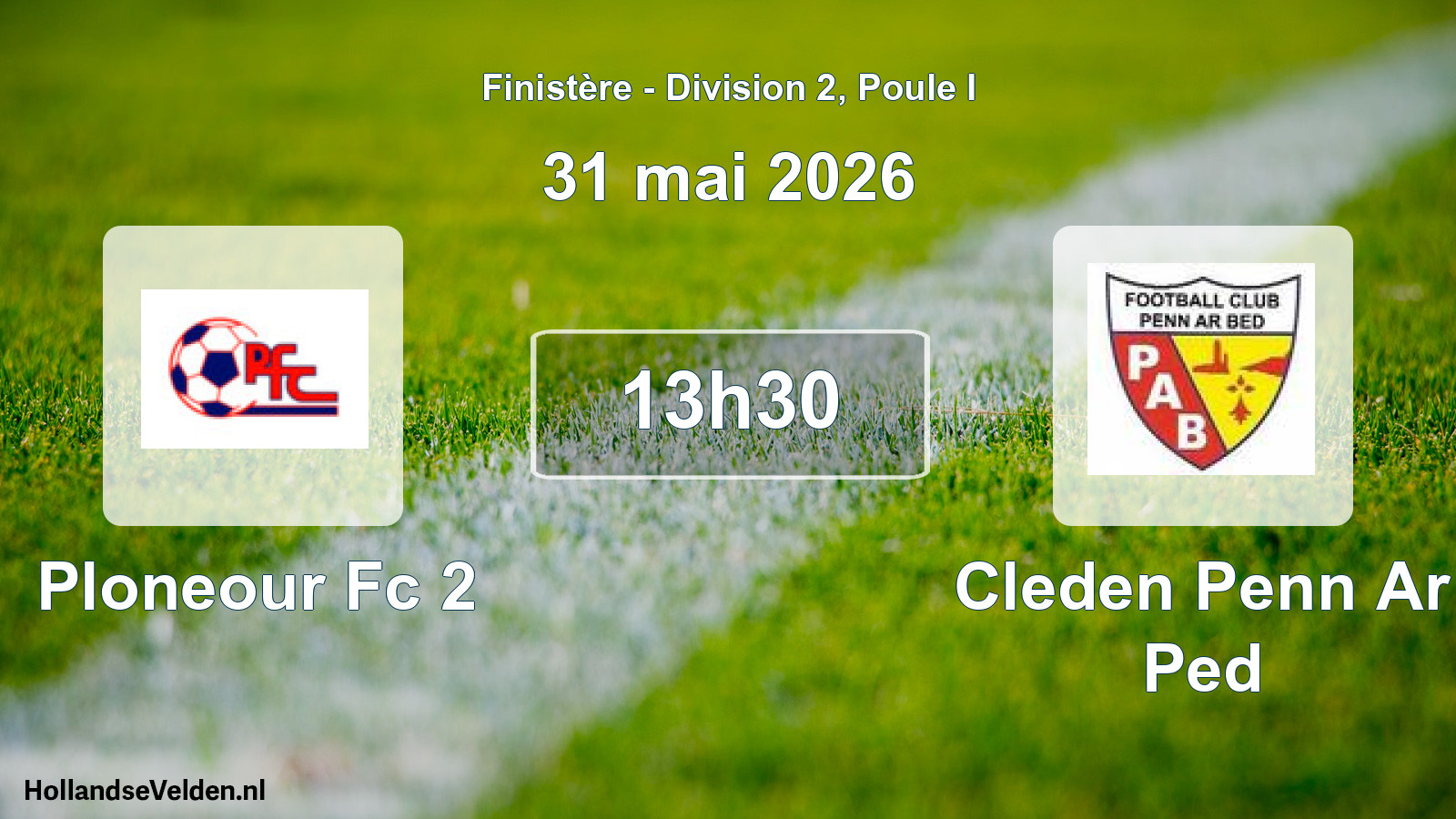 Scheduled Match: Ploneour Fc 2 - Cleden Penn Ar Ped (31 May 2026)