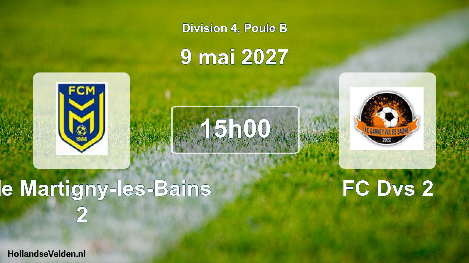 Match programmé: FC de Martigny-les-Bains 2 - FC Dvs 2 (9 mai 2027)