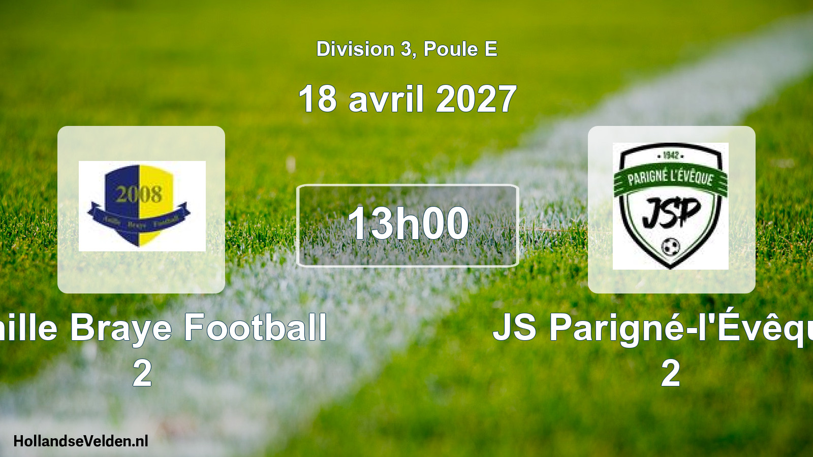Match programmé: Anille Braye Football 2 - JS Parigné-l'Évêque 2 (18 avril 2027)