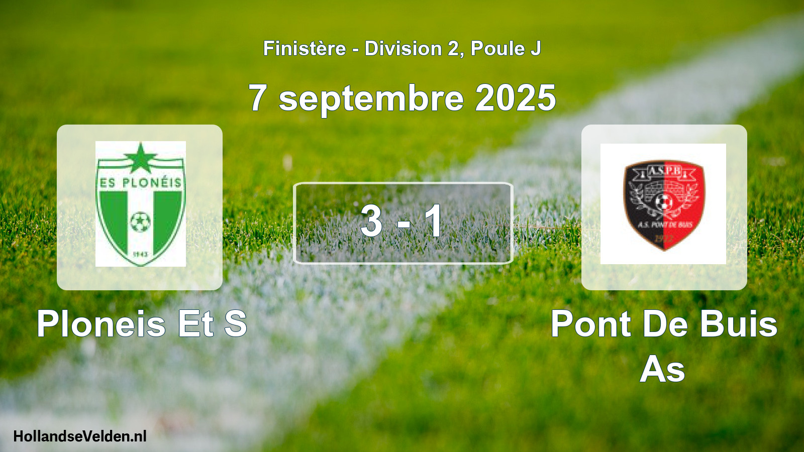 Gespeelde wedstrijd: Ploneis Et S - Pont De Buis As 3 - 1 (7 septembre 2025)