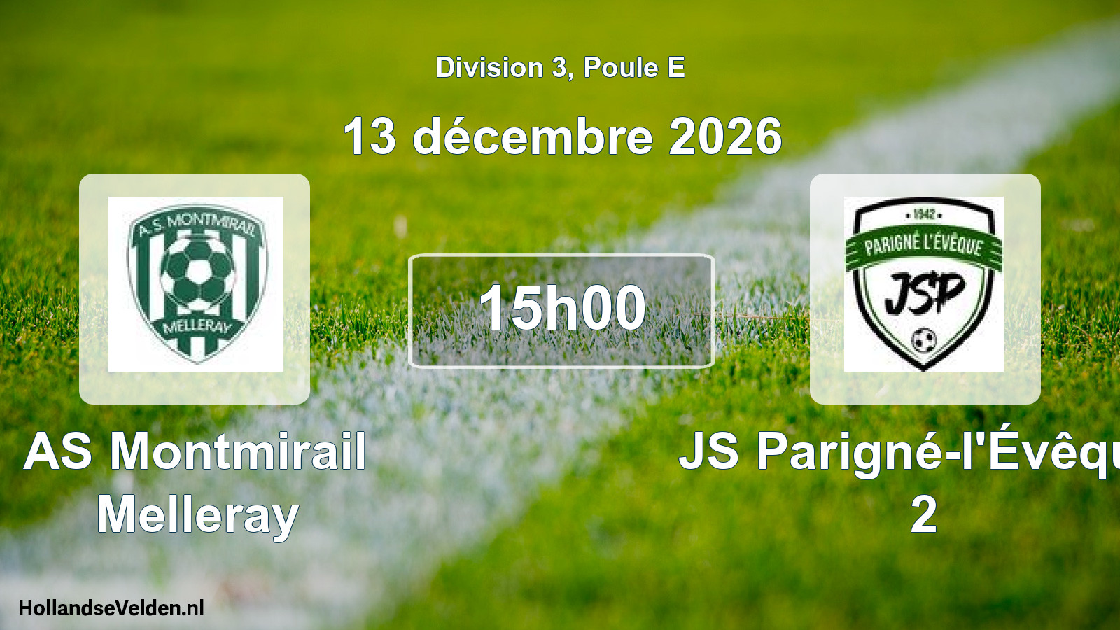 Match programmé: AS Montmirail Melleray - JS Parigné-l'Évêque 2 (13 décembre 2026)
