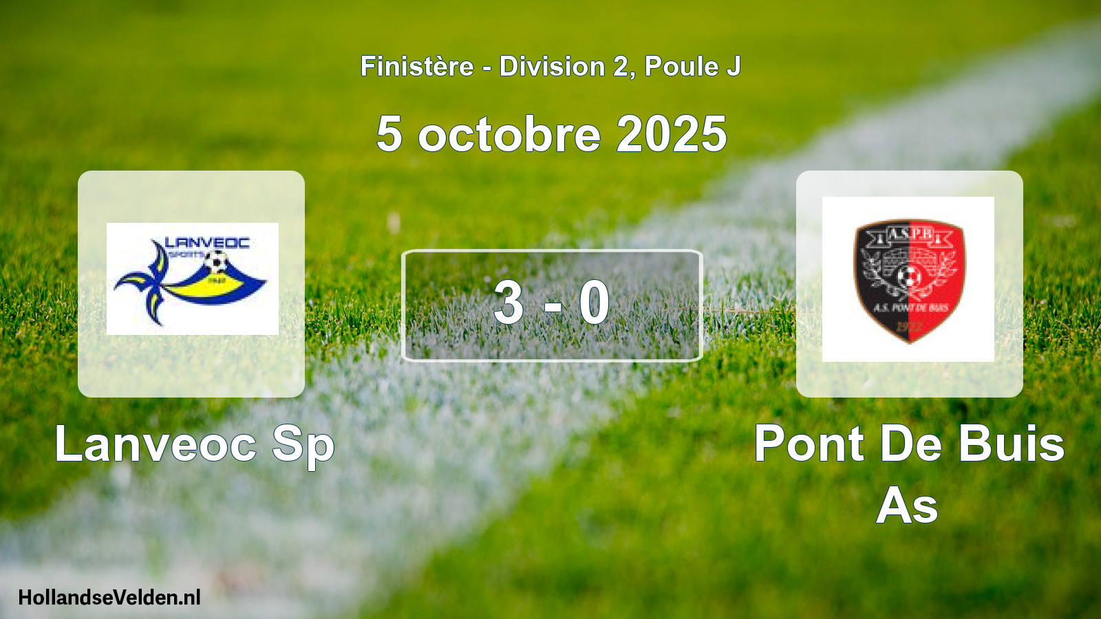 Total number of matches played: Lanveoc Sp - Pont De Buis As 3 - 0 (5 October 2025)