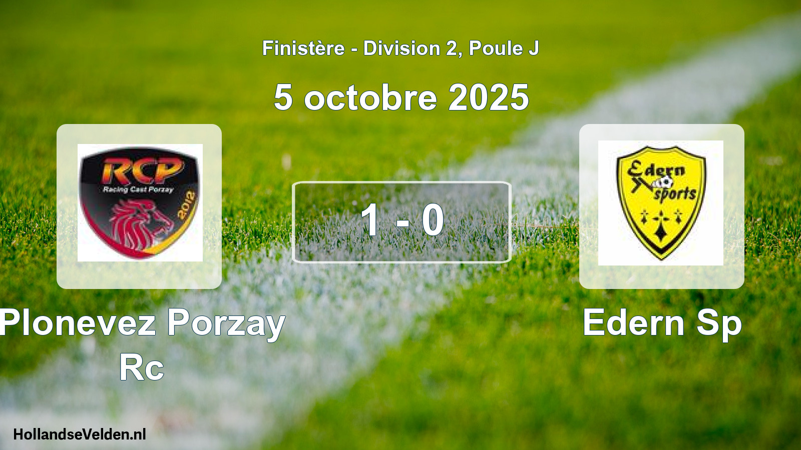 Gespeelde wedstrijd: Plonevez Porzay Rc - Edern Sp 1 - 0 (5 octobre 2025)