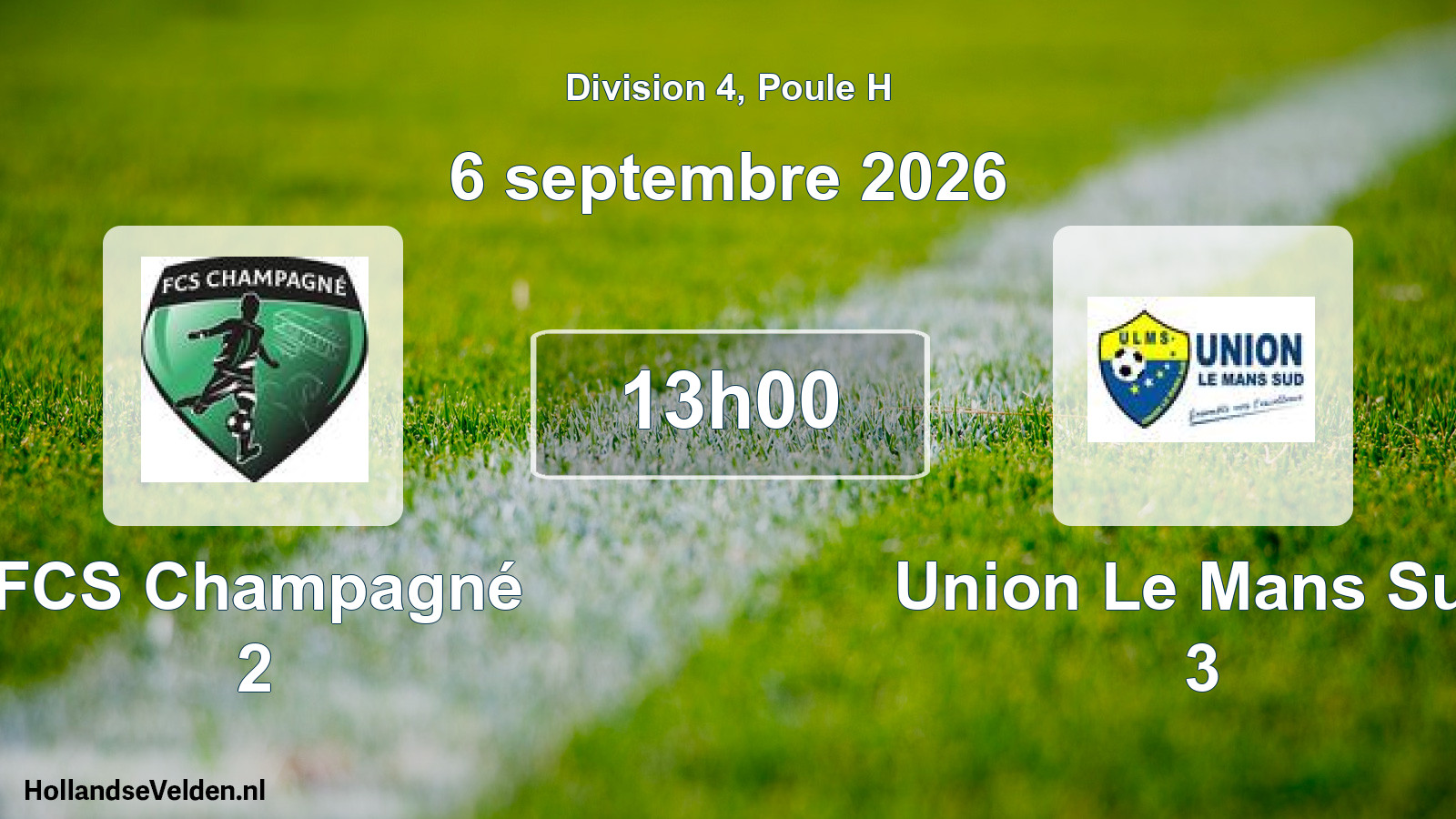 Scheduled Match: FCS Champagné 2 - Union Le Mans Sud 3 (6 September 2026)