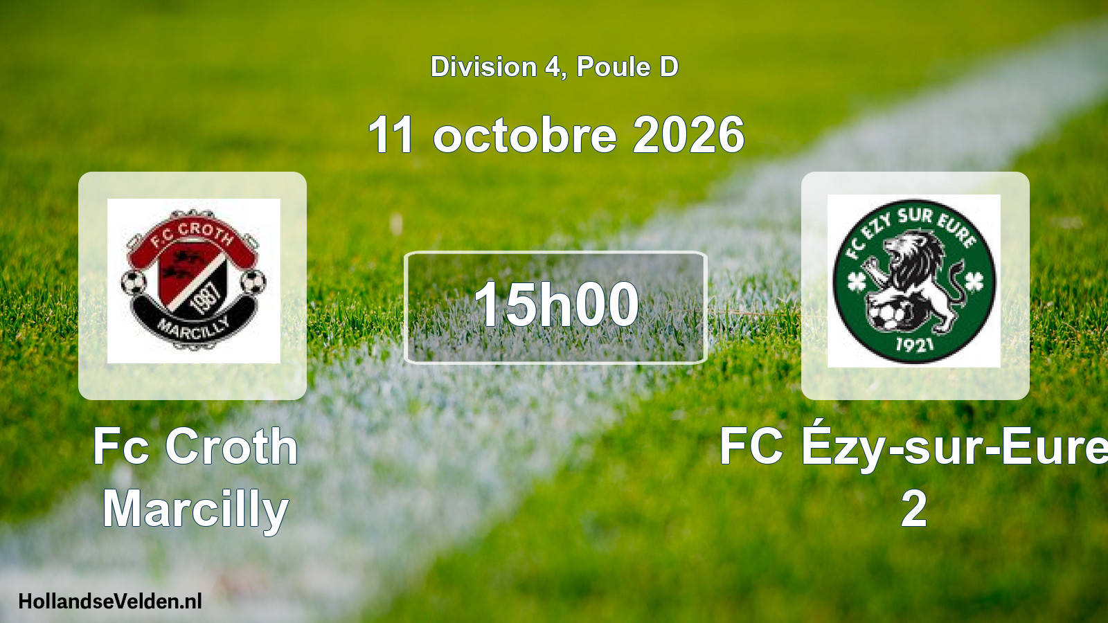 Match programmé: Fc Croth Marcilly - FC Ézy-sur-Eure 2 (11 octobre 2026)