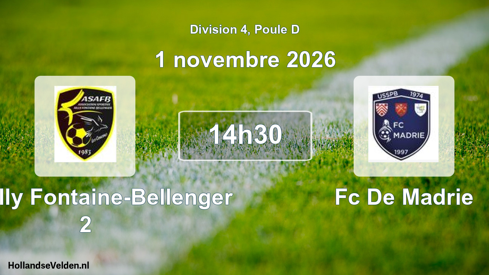 Scheduled Match: AS Ailly Fontaine-Bellenger 2 - Fc De Madrie (1 November 2026)