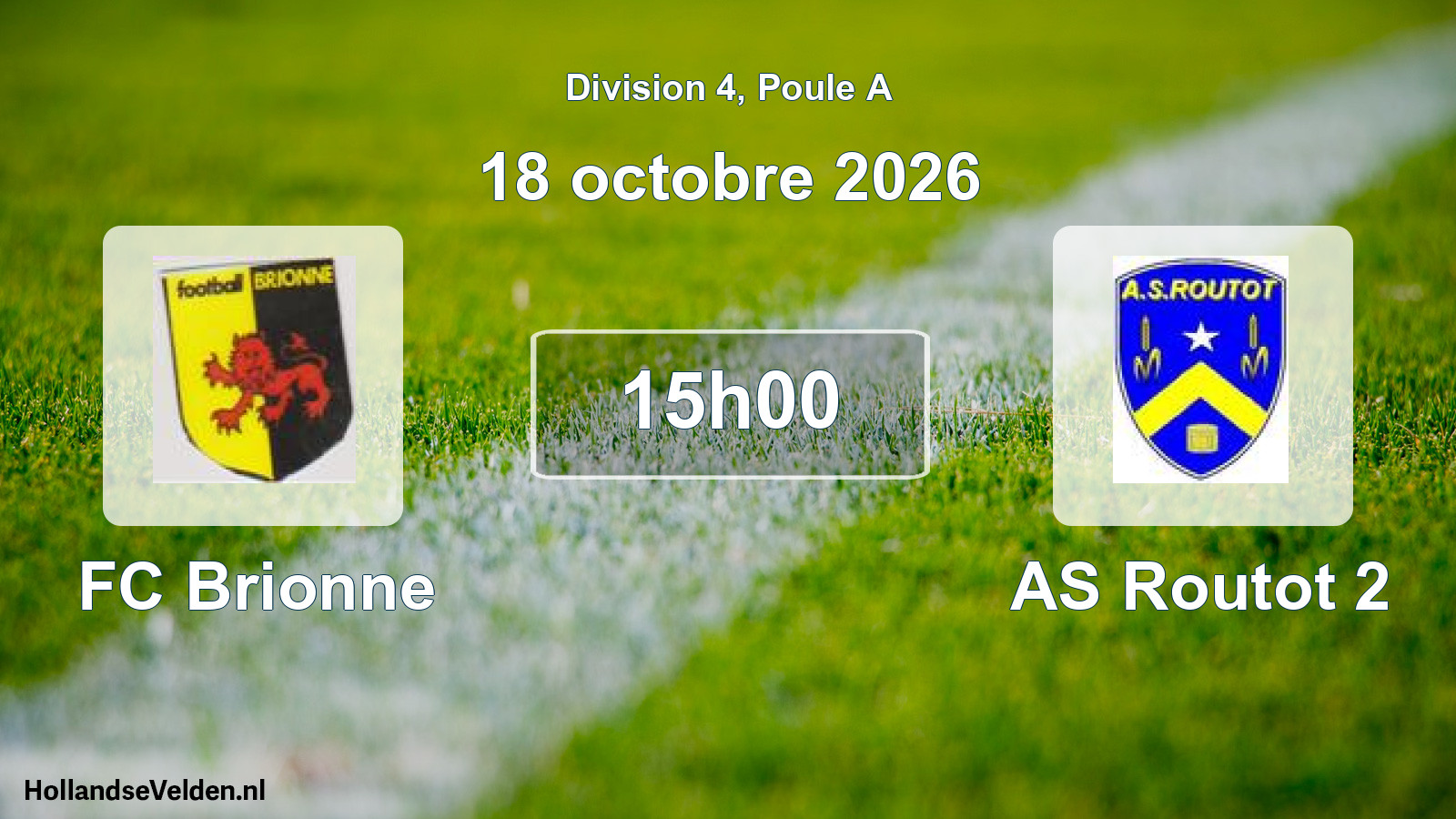Match programmé: FC Brionne - AS Routot 2 (18 octobre 2026)