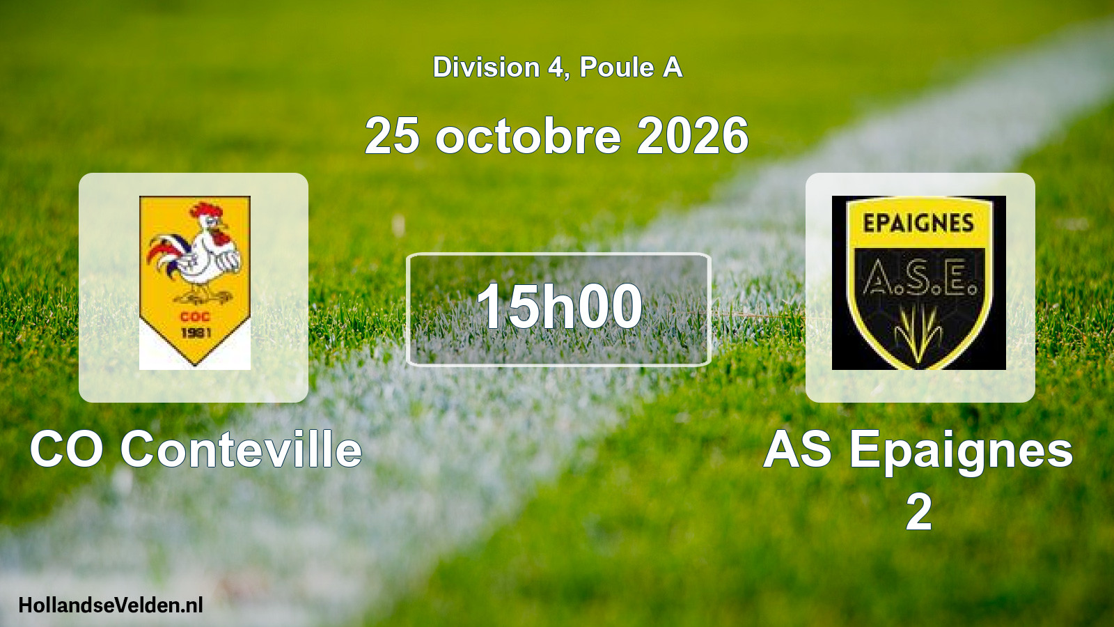 Match programmé: CO Conteville - AS Epaignes 2 (25 octobre 2026)