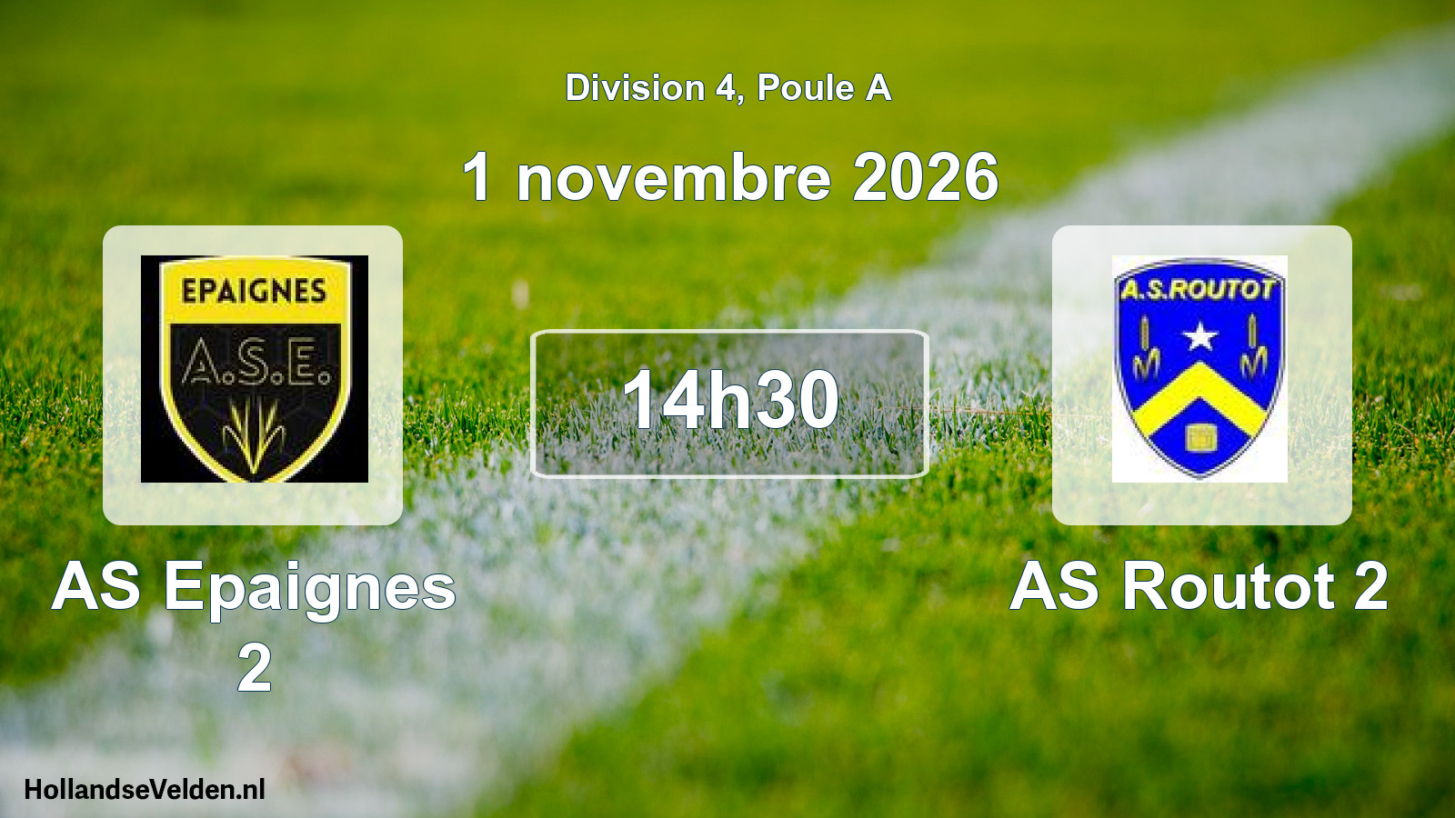 Match programmé: AS Epaignes 2 - AS Routot 2 (1 novembre 2026)