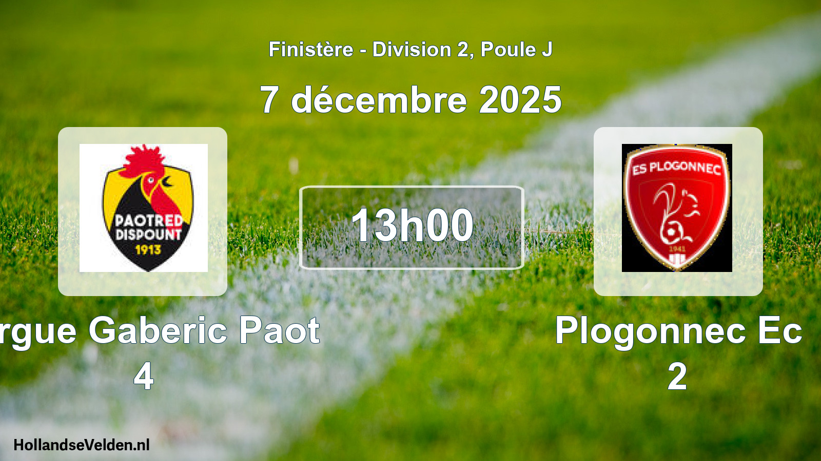 Geplande wedstrijd: Ergue Gaberic Paot 4 - Plogonnec Ec 2 (7 december 2025)