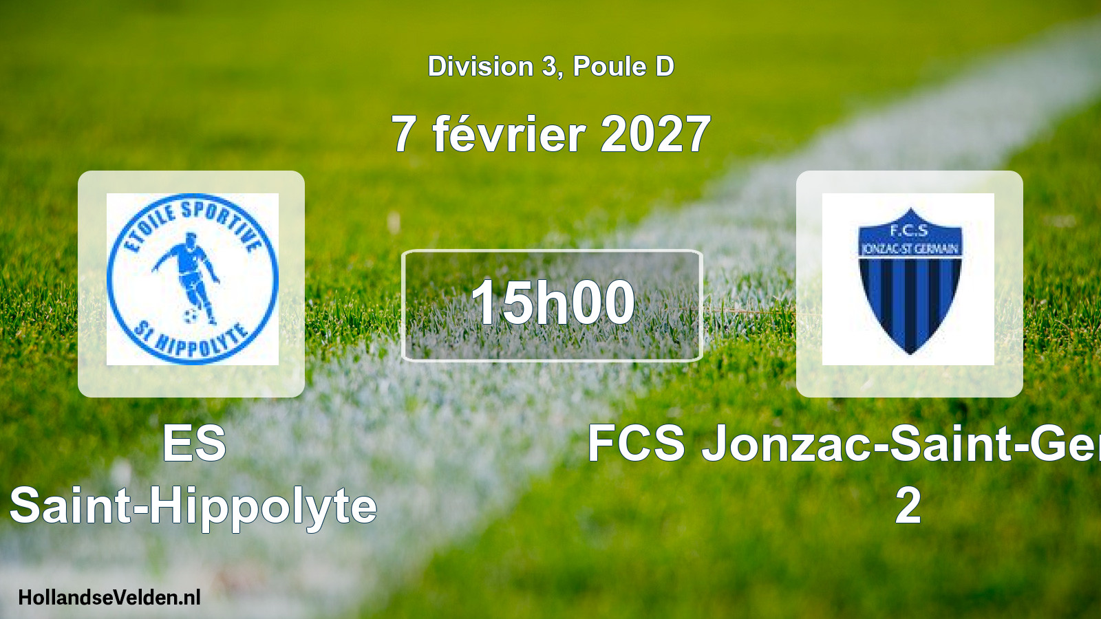 Match programmé: ES Saint-Hippolyte - FCS Jonzac-Saint-Germain 2 (7 février 2027)