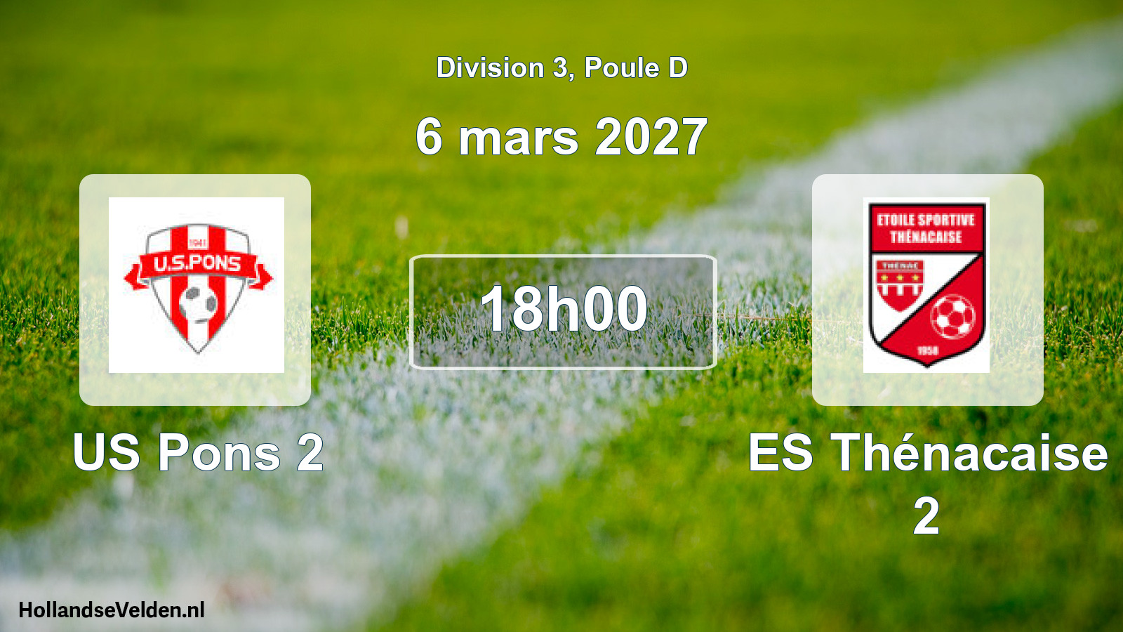 Match programmé: US Pons 2 - ES Thénacaise 2 (6 mars 2027)