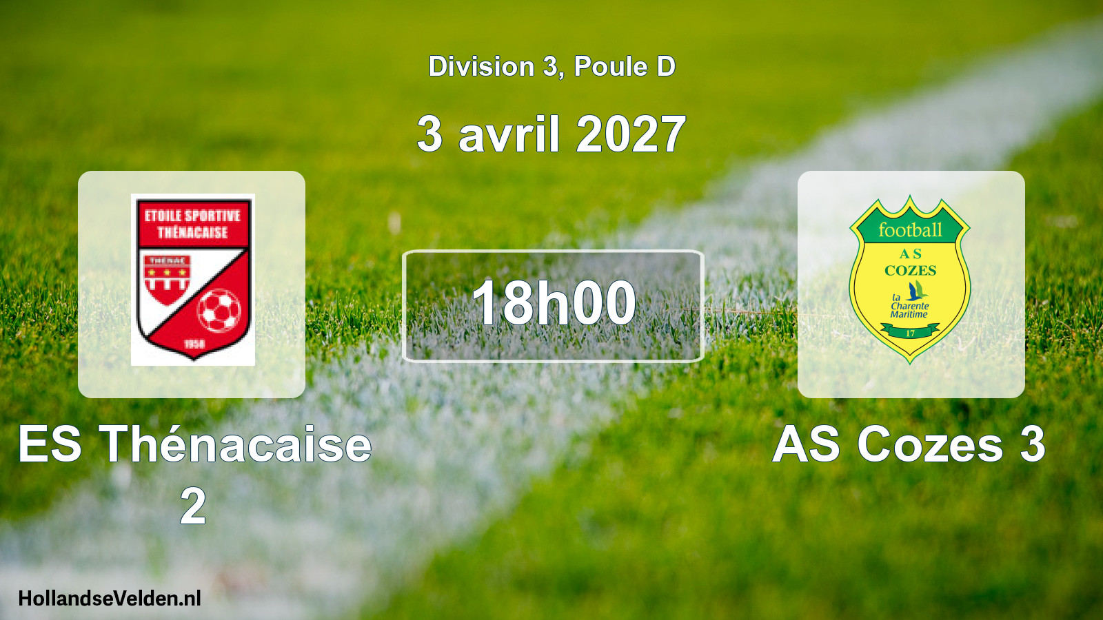 Scheduled Match: ES Thénacaise 2 - AS Cozes 3 (3 April 2027)