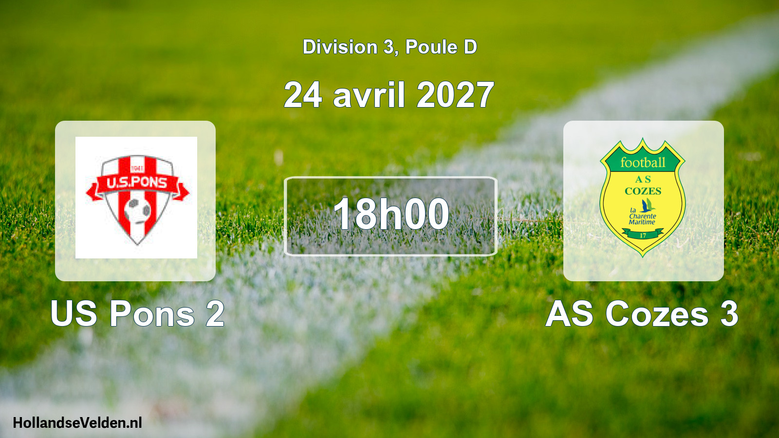 Scheduled Match: US Pons 2 - AS Cozes 3 (24 April 2027)