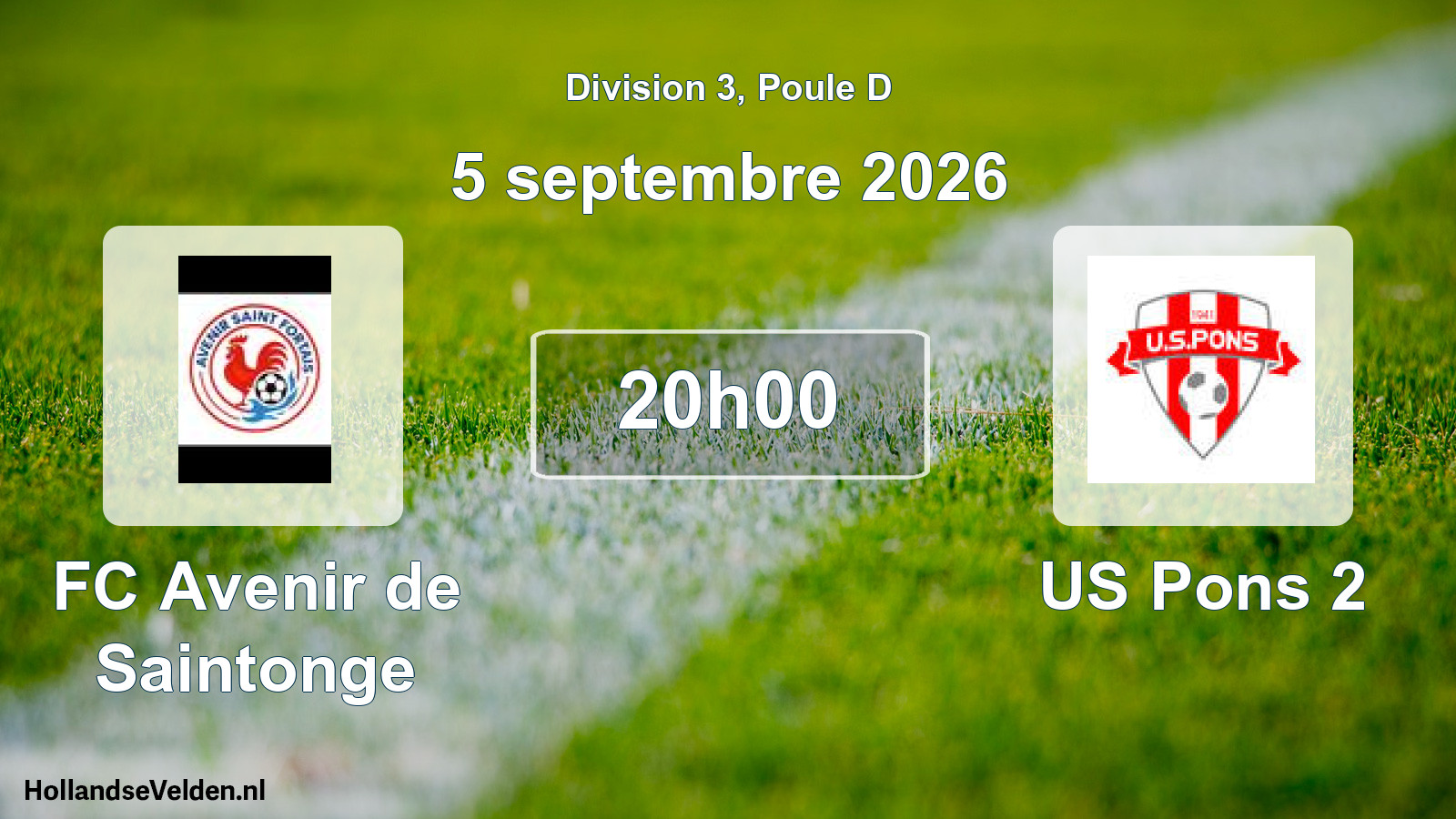 Scheduled Match: FC Avenir de Saintonge - US Pons 2 (5 September 2026)