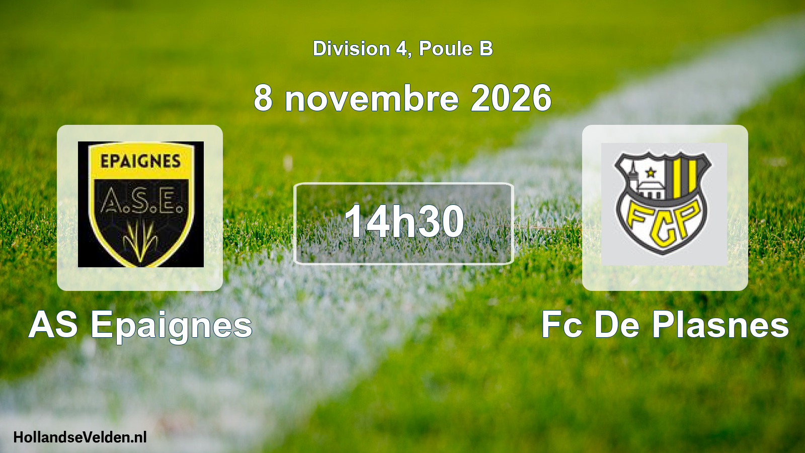 Match programmé: AS Epaignes - Fc De Plasnes (8 novembre 2026)