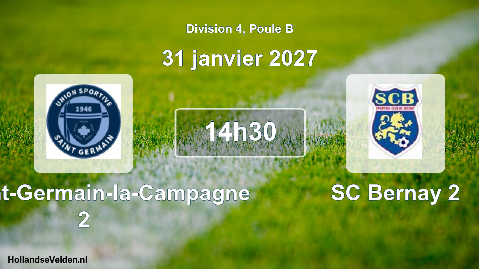 Match programmé: US Saint-Germain-la-Campagne 2 - SC Bernay 2 (31 janvier 2027)