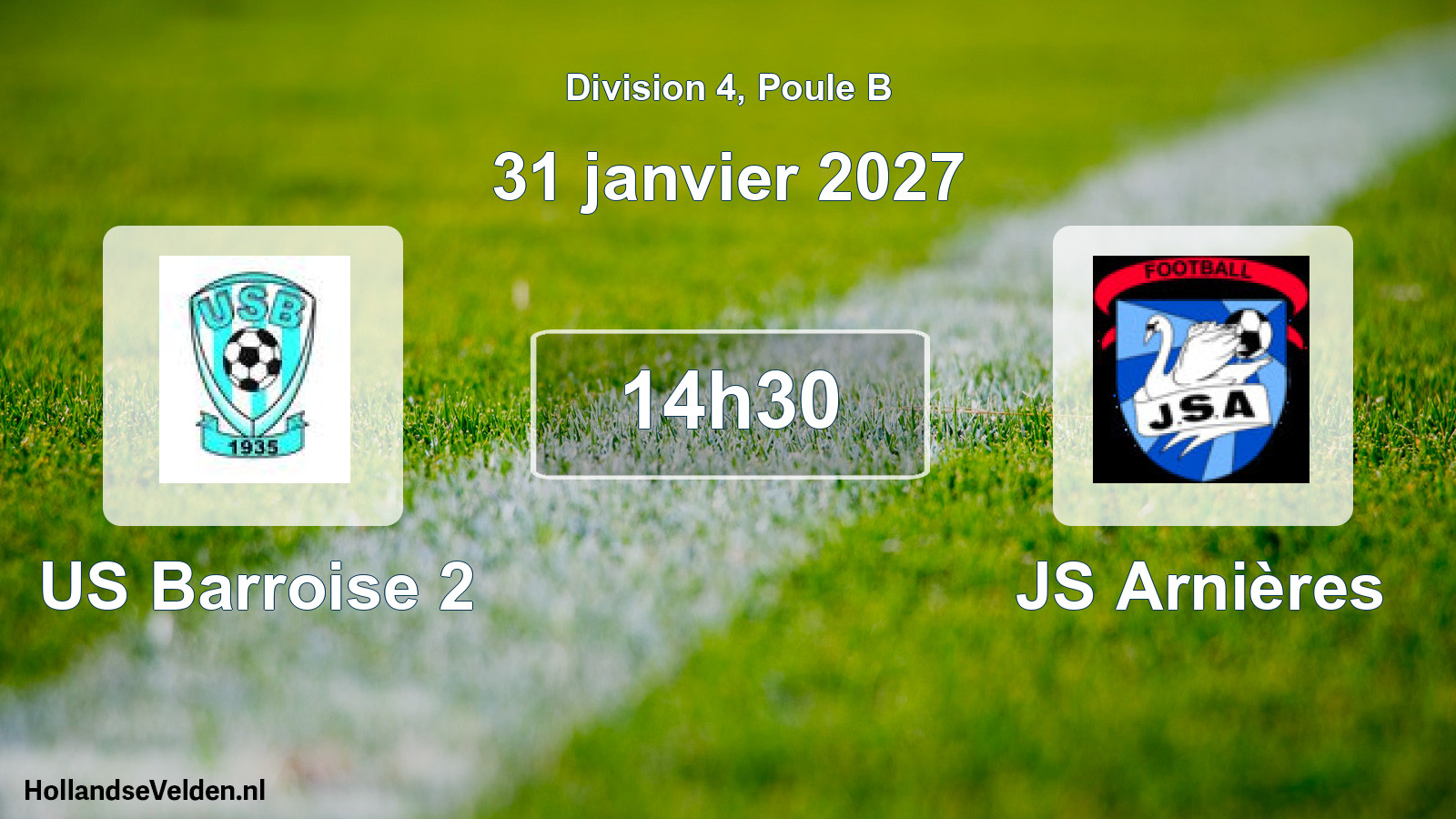 Match programmé: US Barroise 2 - JS Arnières (31 janvier 2027)