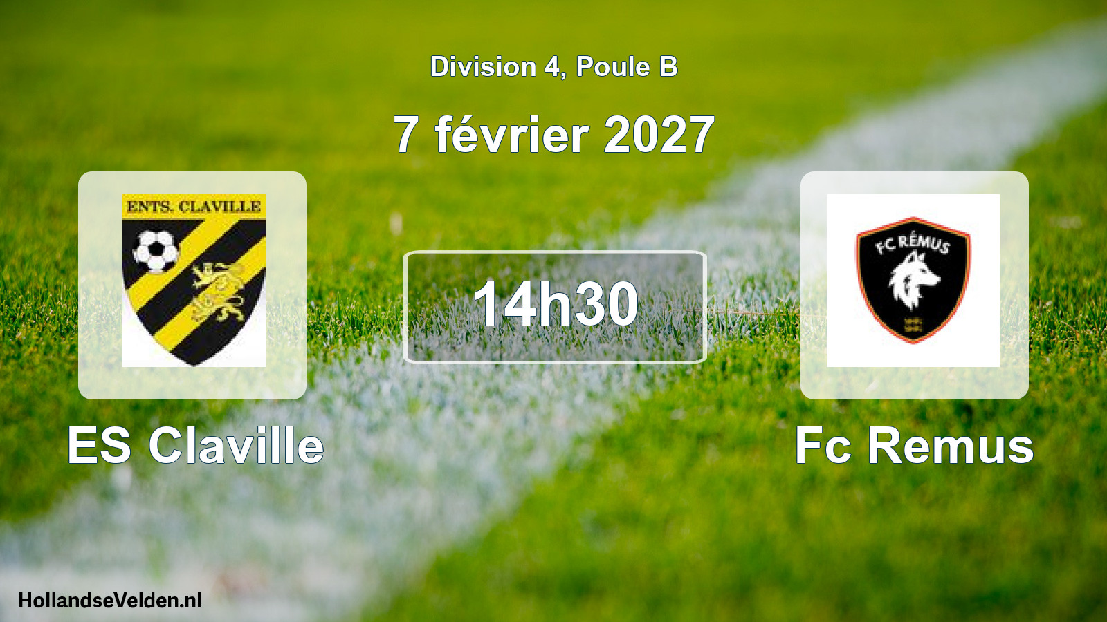 Match programmé: ES Claville - Fc Remus (7 février 2027)