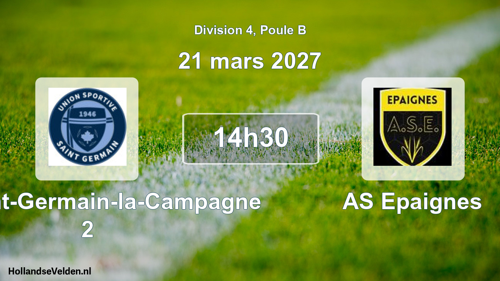 Match programmé: US Saint-Germain-la-Campagne 2 - AS Epaignes (21 mars 2027)