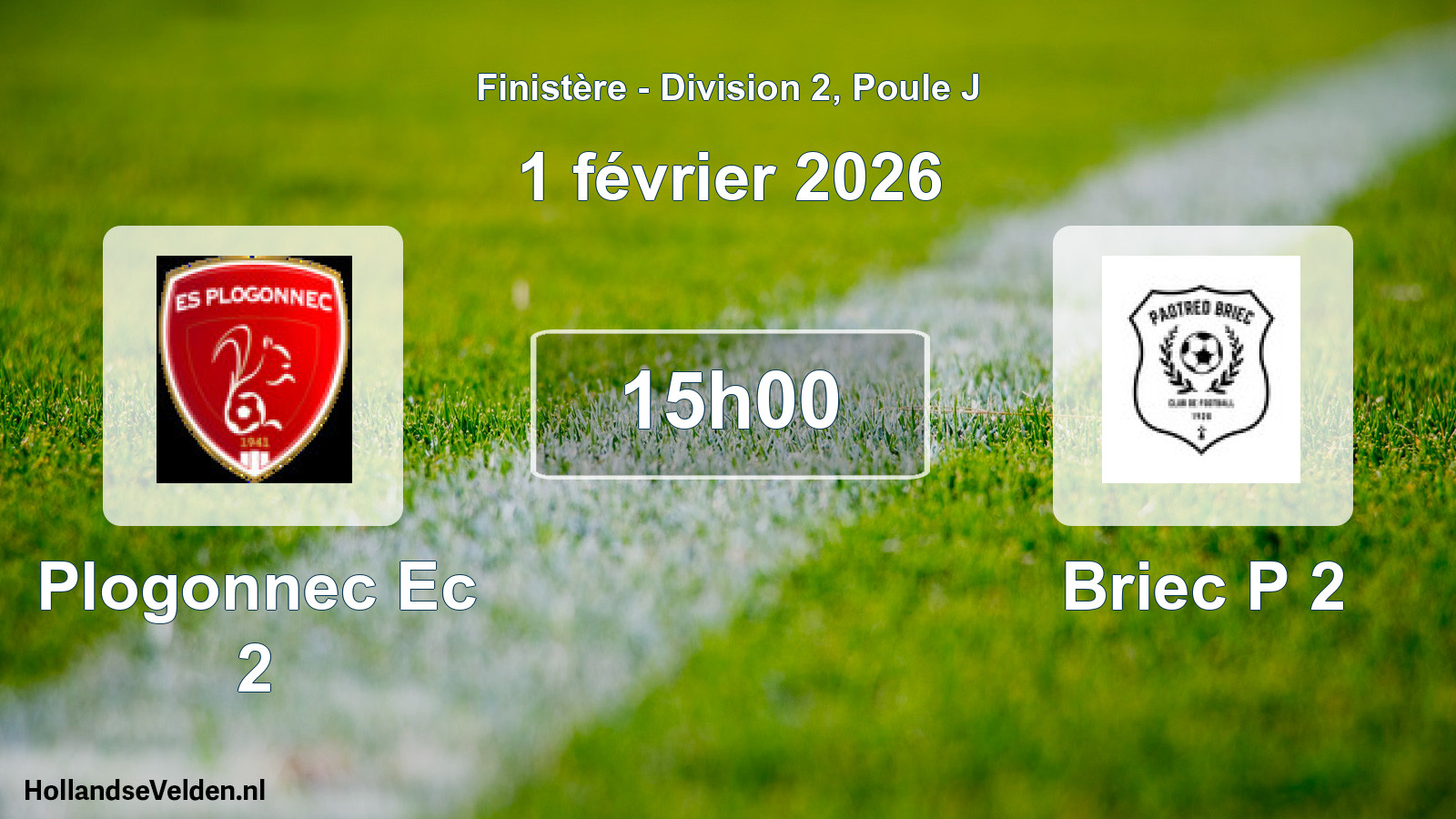 Geplande wedstrijd: Plogonnec Ec 2 - Briec P 2 (1 février 2026)